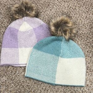 3/$20 SALE  | Christian Siriano Purple and Blue Pom-Pom Hats